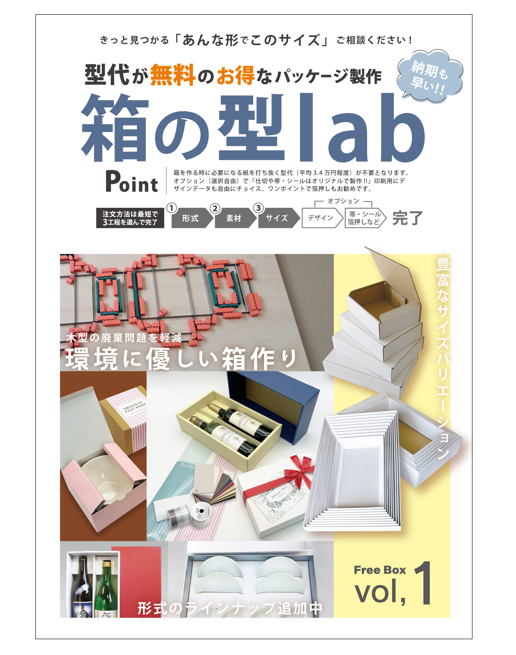 型代が無料のお得なパッケージ製作